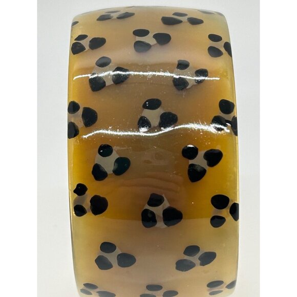 Cheetah Print Bangle Bracelet Chunky Statement Plastic Boho Chic Jewelry - Picture 6 of 7